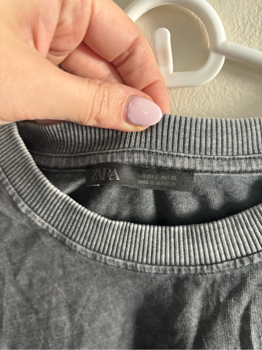 Zara Washed Black Ruffle-Hem Sweatshirt - Picture 3 of 3